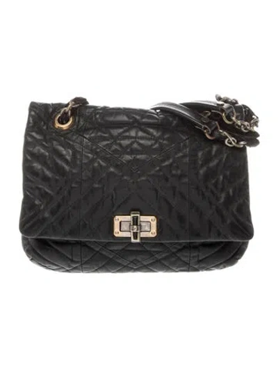 Pre-owned Lanvin Leather Shoulder Bag In Black