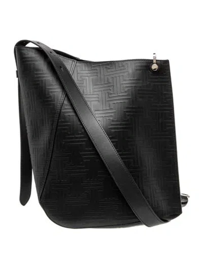 Pre-owned Lanvin Leather Shoulder Bag In Black