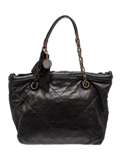 Pre-owned Lanvin Leather Shoulder Bag In Black