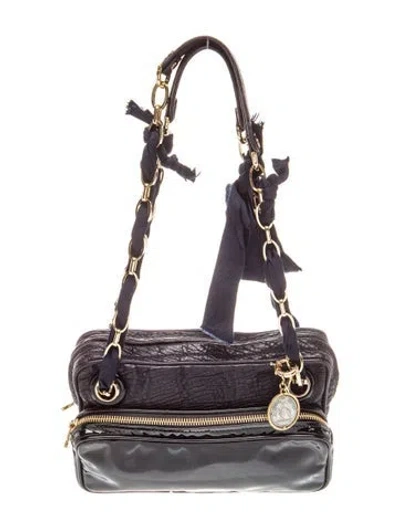 Pre-owned Lanvin Leather Shoulder Bag In Black