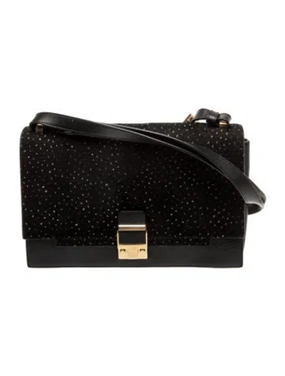 Pre-owned Lanvin Leather Shoulder Bag In Black