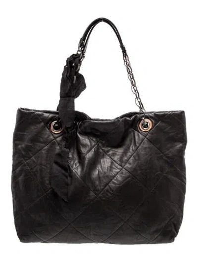 Pre-owned Lanvin Leather Shoulder Bag In Black
