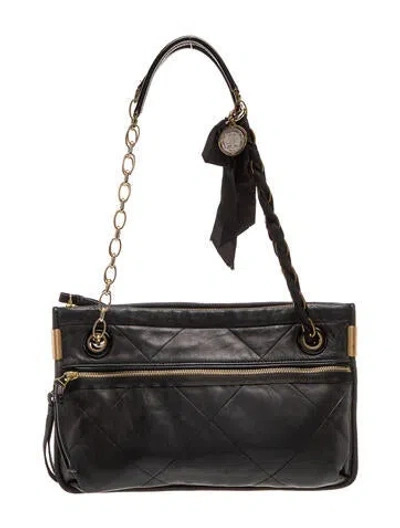 Pre-owned Lanvin Leather Shoulder Bag In Black