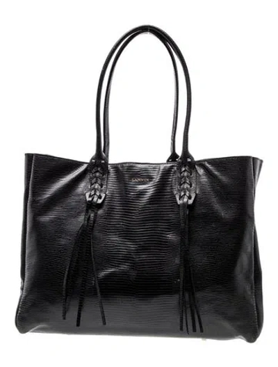 Pre-owned Lanvin Leather Shoulder Bag In Black