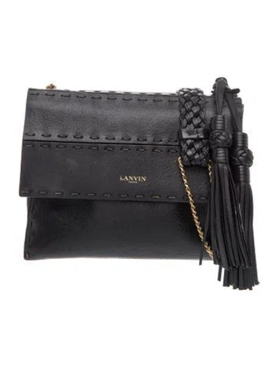 Pre-owned Lanvin Leather Shoulder Bag In Black