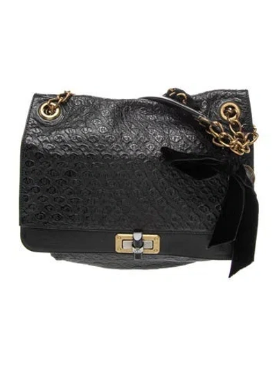 Pre-owned Lanvin Leather Shoulder Bag In Black
