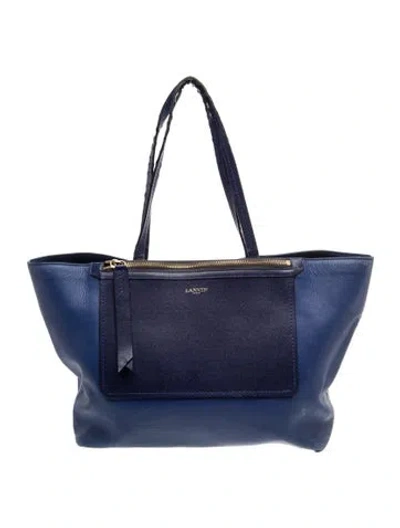 Pre-owned Lanvin Leather Shoulder Bag In Blue