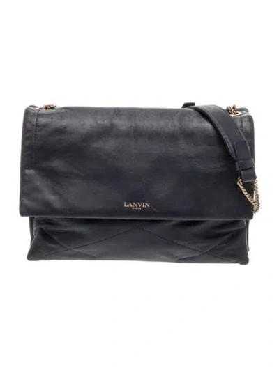 Pre-owned Lanvin Leather Shoulder Bag In Blue