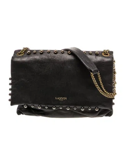 Pre-owned Lanvin Leather Shoulder Bag In Blue