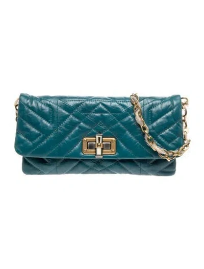 Pre-owned Lanvin Leather Shoulder Bag In Blue