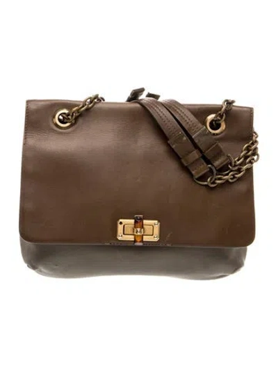 Pre-owned Lanvin Leather Shoulder Bag In Brown