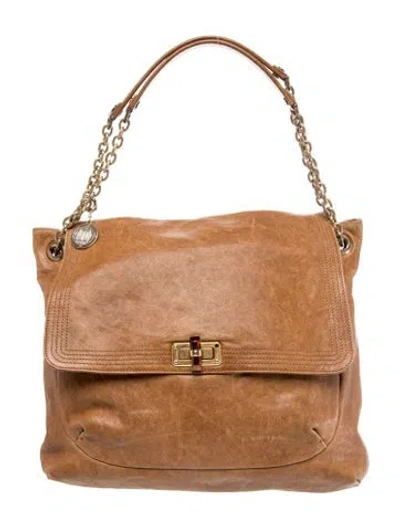 Pre-owned Lanvin Leather Shoulder Bag In Brown