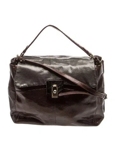Pre-owned Lanvin Leather Shoulder Bag In Brown