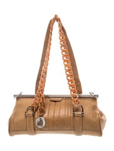 Pre-owned Lanvin Leather Shoulder Bag In Brown