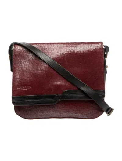 Pre-owned Lanvin Leather Shoulder Bag In Burgundy