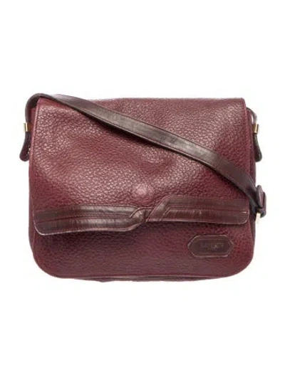 Pre-owned Lanvin Leather Shoulder Bag In Burgundy