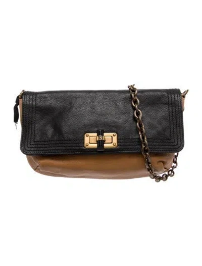 Pre-owned Lanvin Leather Shoulder Bag In Gray