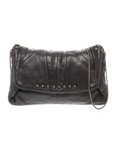 Pre-owned Lanvin Leather Shoulder Bag In Gray