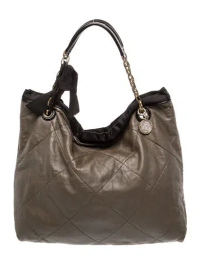 Pre-owned Lanvin Leather Shoulder Bag In Gray