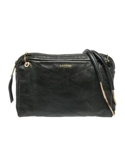 Pre-owned Lanvin Leather Shoulder Bag In Gray