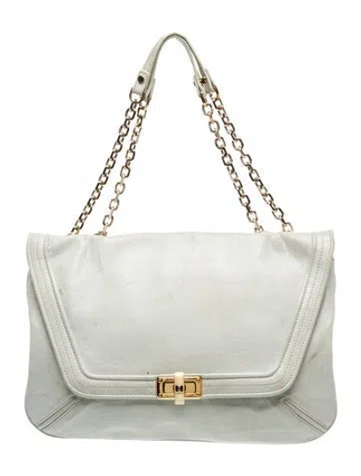 Pre-owned Lanvin Leather Shoulder Bag In Grey