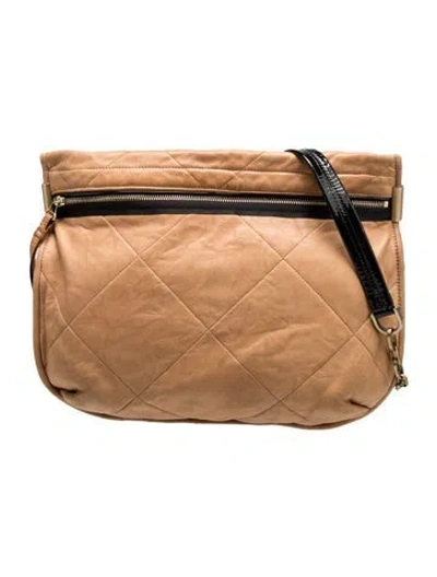 Pre-owned Lanvin Leather Shoulder Bag In Neutral