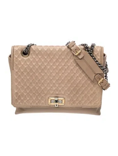 Pre-owned Lanvin Leather Shoulder Bag In Neutral