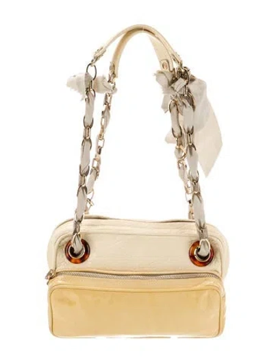Pre-owned Lanvin Leather Shoulder Bag In Neutral