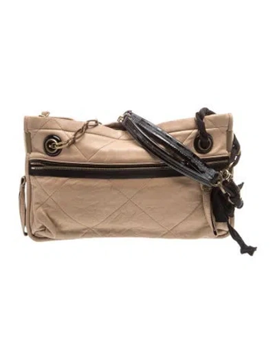 Pre-owned Lanvin Leather Shoulder Bag In Neutral