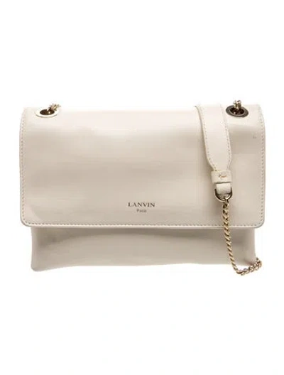 Pre-owned Lanvin Leather Shoulder Bag In Neutral