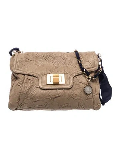 Pre-owned Lanvin Leather Shoulder Bag In Neutrals
