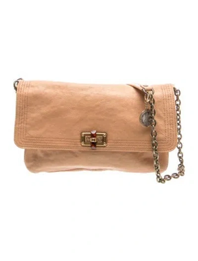 Pre-owned Lanvin Leather Shoulder Bag In Orange