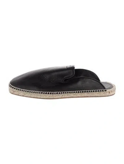 Pre-owned Lanvin Leather Slides In Black