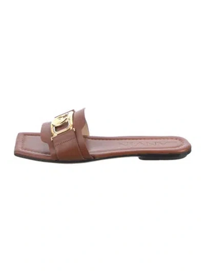 Pre-owned Lanvin Leather Slides In Pink