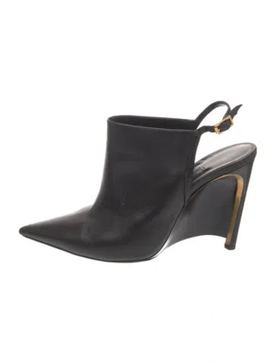 Pre-owned Lanvin Leather Slingback Pumps In Black