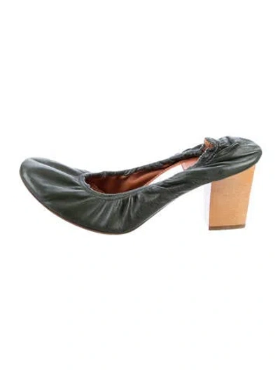 Pre-owned Lanvin Leather Slingback Pumps In Silver