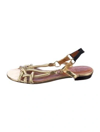 Pre-owned Lanvin Leather Slingback Sandals