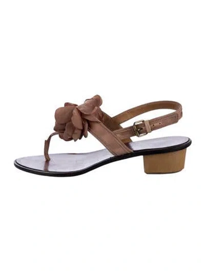 Pre-owned Lanvin Leather Slingback Sandals In Multi