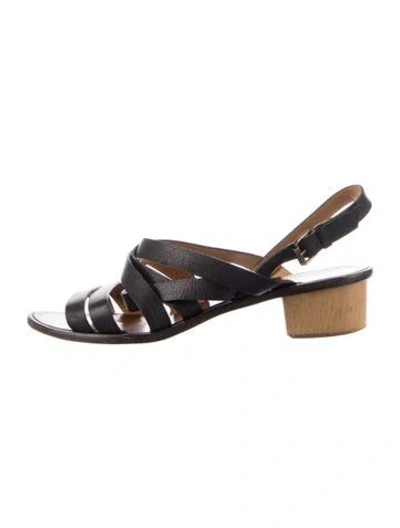 Pre-owned Lanvin Leather Slingback Sandals In Multi