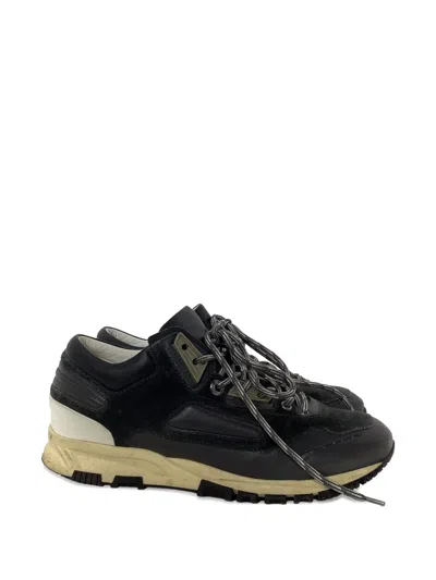 Pre-owned Lanvin Leather Sneakers In Black