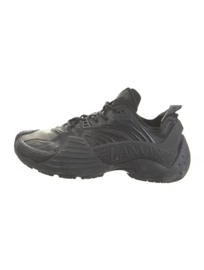 Pre-owned Lanvin Leather Sneakers In Black