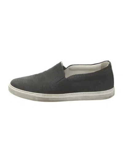 Pre-owned Lanvin Leather Sneakers In Black