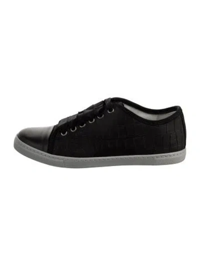 Pre-owned Lanvin Leather Sneakers In Black