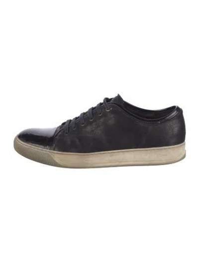 Pre-owned Lanvin Leather Sneakers In Black