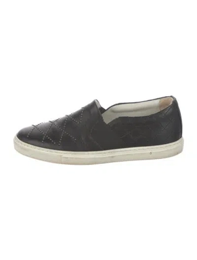 Pre-owned Lanvin Leather Sneakers In Black