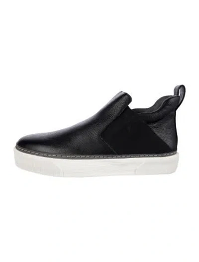 Pre-owned Lanvin Leather Sneakers In Black
