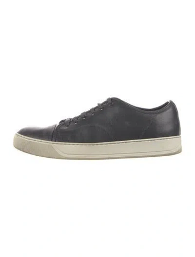 Pre-owned Lanvin Leather Sneakers In Black