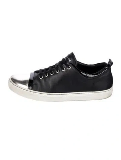 Pre-owned Lanvin Leather Sneakers In Black
