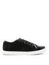 Lanvin Calf Suede Sneakers Metal Eyelet In Black