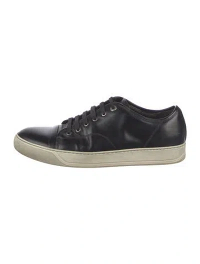 Pre-owned Lanvin Leather Sneakers In Blue